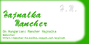 hajnalka mancher business card